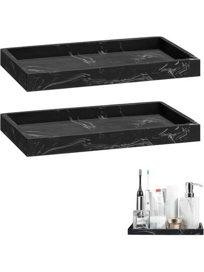 1pc/2pcs Kitchen Storage Trays, Decorative Kitchen Soap Dish Holders, Bathroom Countertop Storage Trays, Vanity Silicone Trays, Suitable For Holding Cosmetics, Perfumes, Candles, Keys, Etc., And Can Be Used In Toilet Tanks, Sinks, Etc.