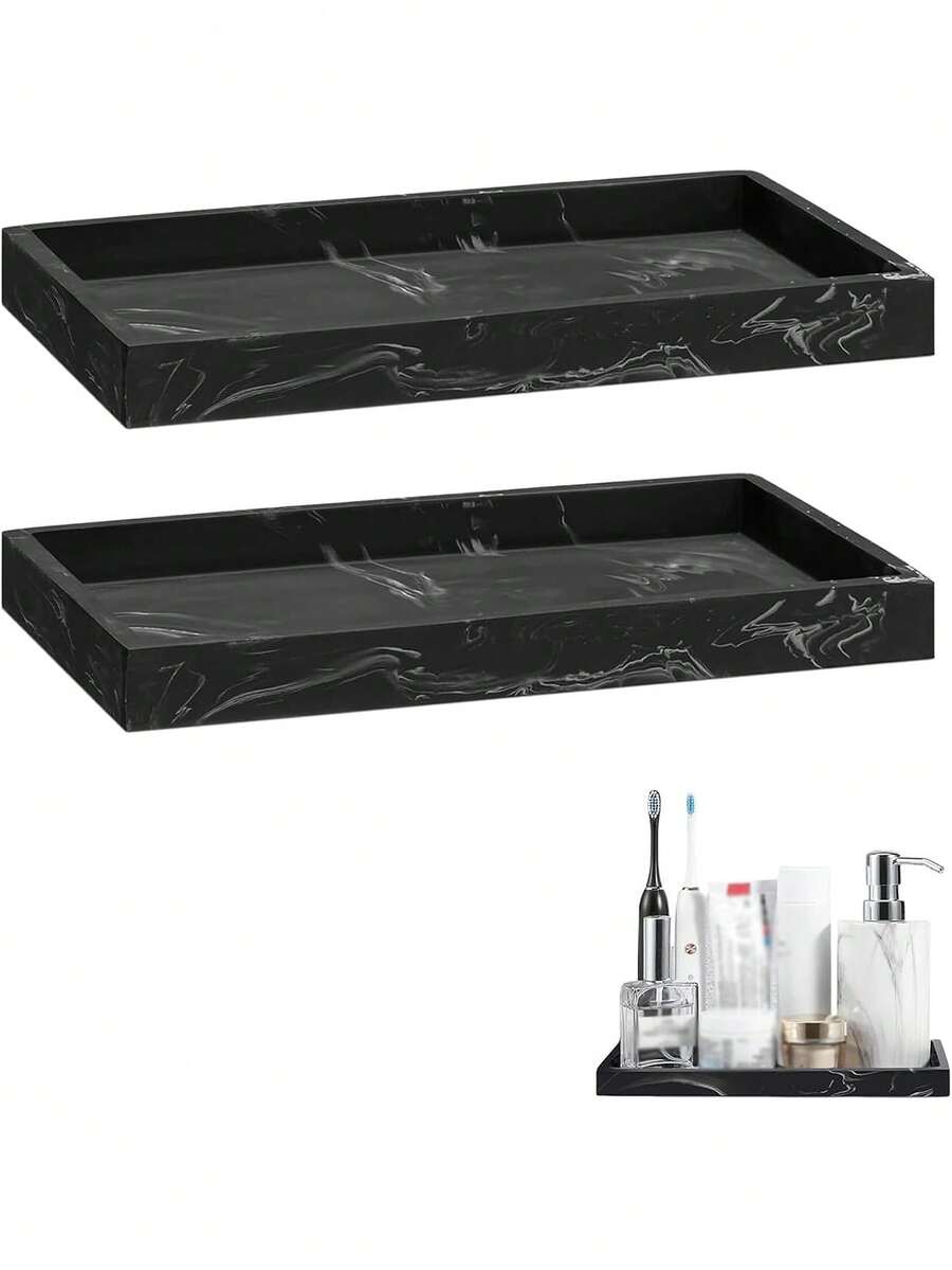 1pc/2pcs Kitchen Storage Trays, Decorative Kitchen Soap Dish Holders, Bathroom Countertop Storage Trays, Vanity Silicone Trays, Suitable For Holding Cosmetics, Perfumes, Candles, Keys, Etc., And Can Be Used In Toilet Tanks, Sinks, Etc. - Nhiều màu - Xem 1