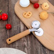 Double Fluted Pastry Cutter Wheel, Double - Blade Pasta Cutter, Stainless Steel Double Roller Dough Cutters With Wooden Handle, Fluted Pastry Wheel Cutters Baking, Pizza, Ravioli, Cookies - Initial - View 5