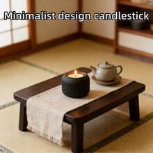 Chic Minimalist Candle Base | Perfect For Wabi-Sabi Style Living & Holiday Gifting - Minimalist Candlestick - View 2