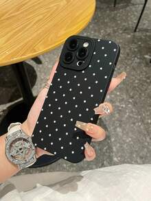1pc Creative Full-Screen White Star Pattern Painted Pupil Black Matte Texture TPU Material Pupil Shockproof Phone Case, Suitable As Gift For Boyfriend/Girlfriend, Compatible With Apple, Compatible With OPPO, Compatible With Vivo And Other Android Models - Multicolor - View 8