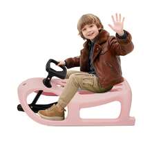 LYNICESHOP Snow Sled For Kids,SnowRush Sledge,Single Rider Racer Toboggan With Pull Rope And Steering Wheel, 220 Lbs Capacity Outdoor Plastic Winter Sleigh For Toddlers & Kids. Holiday Gift (US Stock) Faster Delivery - Red - View 9