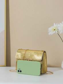 1pc Girls' Lizard Pattern Minimalist Chain Twist Lock Crossbody Square Bag, Suitable For Parties, Travel, Daily Use, And An Ideal Gift Choice - Multicolor - View 6