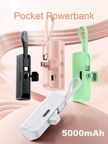 YLYP Mini Pocket Charger, 5000mAh Ultra-Compact Power Bank, Travel Essential, Plug-In Battery Pack, Wireless Phone Charger For IPhone 14/14Pro/13/12/11/X/8/7/6 Plus And Android Galaxy Phones - Recolor - View 1