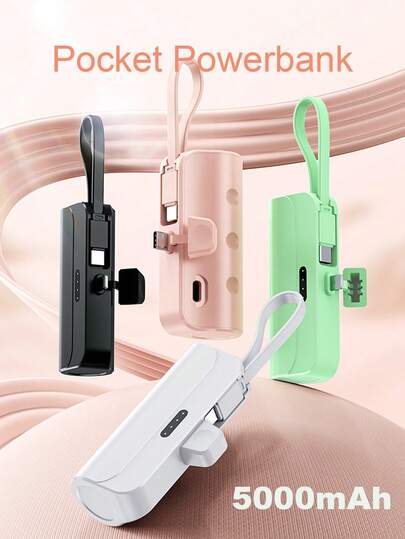  YLYP Mini Taschenladegerät, 5000mAh Ultra-kompakte Powerbank, Reiseessentiell, Steckbare Batterie, kabellose Handyladegerät für iPhone 14/14Pro/13/12/11/X/8/7/6 Plus und Android Galaxy Handys