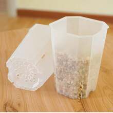 5pcs 8-Sided Plastic Flower Pots, Gardening Octagonal Planters With Side Openings - Diamond-clear Version (5pcs) - View 8
