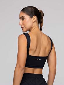 LOT FITNESS Women's Fitness Set: Gym Top With High Support And Loose-Fitting Double Shorts With Pockets - 黑色 - 查看 5