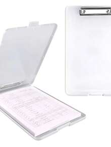 CARPETA PORTAPAPELES CON ALMACENAMIENTO Y CLIP/ TRANSPARENTE - Libro único - Ver 1