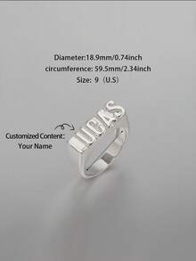 Anillo personalizado con estilo de rapero con nombre, regalo para el Día del Padre, Día de la Madre, San Valentín, cumpleaños, aniversario, amigos, graduación, Navidad, regalo familiar de alta gama - Estilo 4 - Ver 4