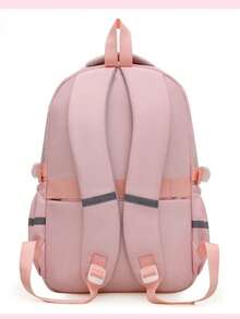 New Lightweight Ergonomic Backpack, Large Capacity Casual Schoolbag For Students - Pink - View 5