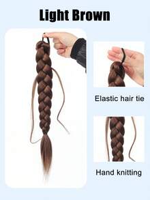 Wigs, Braids, Low Ponytail, Messy Braid,Long Braid, Braided Wigs, Ponytail,Heat Resistant Braided Fake Ponytail, - Multicolor - View 9