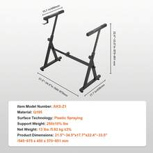 Piano Keyboard Stand, Z Style, Heavy-Duty Digital Piano Music Stand, 250 Lbs Capacity With Adjustable Width & Height Wheels Anti-Slip Pads Headphone Hook, Fits For 54-88 Key Electric Pianos - màu đen - Xem 7