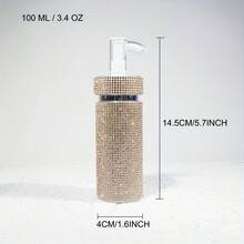 Chai đựng sữa dưỡng thể bằng acrylic đính đá, thiết kế lấp lánh sang trọng, chai mỹ phẩm trong suốt chống rò rỉ, có thể tái sử dụng, nhẹ, thích hợp cho bàn trang điểm/phòng tắm, thiết kế lấp lánh sang trọng dành cho việc đựng mỹ phẩm cao cấp của phụ nữ, sử dụng trong khách sạn và gia đình. - Nhiều màu - Xem 10