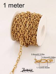 1m Stainless Steel Wide Chain, DIY Jewelry Making Supplies For Necklace, Bracelet, Anklet - 1-meter Chain - View 9