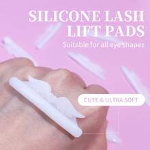 Libeauty 4 Pairs Lash Lift Pads Reusable, Super Adhesive Lash Perm Rods Silicon Pads, Wing Shape Eyelash Lifting Shield, Suitable For DIY Use At Home Or Salon Eyelash Curler Tool - Multicolor - View 3