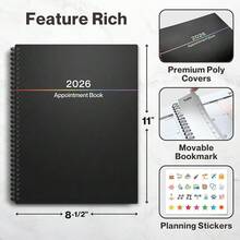 Daily Planner 2026, 8.5x11 Appointment Book, 15-Min Hourly Schedule, Jan To Dec 2026, Large Planner With Colorful Tabs, Premium Paper Quality - 20262026 - View 4