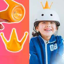 Bonita corona de ojos con forma de príncipe rana para decorar tu casco de moto y bicicleta eléctrica - Negro - Ver 2