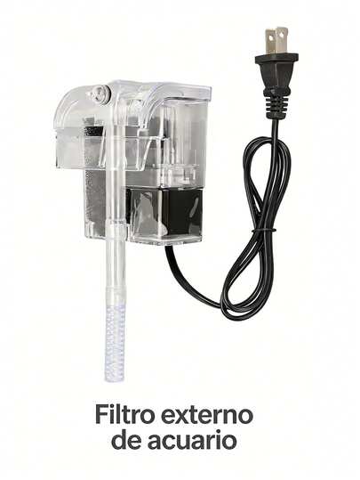 Filtro Colgante para Acuario con Bomba Potente | Filtración Multietapa de Plástico Alto Calidad, Adecuado para Agua Dulce y Marina, Fácil Instalación