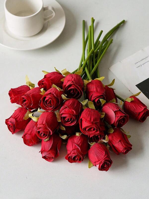 TMJD MISS 6/12pcs Artificial Silk Rose Flowers, Realistic Rose Bouquet, Fake Rose Stems, Suitable For Valentine's Day, Mother's Day, Home Wedding Party Decor, Tabletop Centerpiece, DIY Decoration