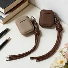 Warm-Toned Striped Silicone Protective Case Suitable Compatible With Apple Bluetooth Wireless Earphones, Anti-Scratch And Anti-Drop Cover - Multicolor - View 1