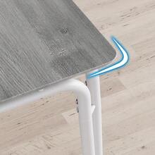 Conjunto de comedor de 3 piezas con mesa cuadrada, 2 sillas tapizadas y estructura metálica robusta, diseño vintage, ideal para cocinas pequeñas, apartamentos y desayunadores. - Gris Claro - Ver 7