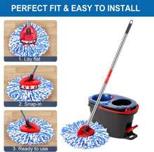 4 Pack Mop Replace Heads For 2 Tank System, Spin Mop Replacement Head, Fluffy Microfiber Mop Refill Replace Head, Machine Washable, All Hard-Surfaced Floors Cleaning - White - 查看 4