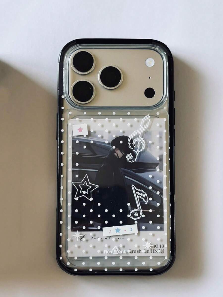 Simple & Cute Black & White Polka Dot Phone Case, Compatible With IPhone 17 Pro Max, 16, 15, 14 Plus, 13, 12, 11, 14, 15, 16 Pro Max Back Cover