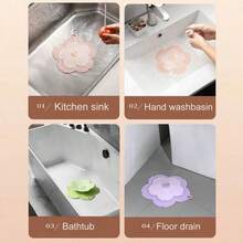 1pc Cherry Blossom Drainage Odor-Proof Silicone Toilet Seal Cover, Insect-Proof Drain Pipe Deodorant Tool, Soft And Fitting, Not Easy To Move, Suitable For Kitchen, Bathroom And Sink, Christmas Gift Decoration Home Bathroom Decor Fall Decor Back To School - 多色的 - 查看 5