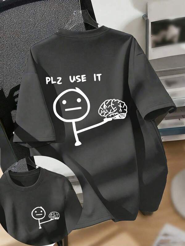 Camiseta de cuello redondo de manga corta con estampado gráfico informal para niño preadolescente, top de verano