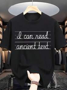 Spring Clothes Pure Cotton Men's Round Neck Short Sleeve T-Shirt Loose And Comfortable Summer - Black - View 1