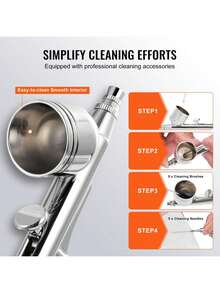 Airbrush Kit, Dual Fan Air Tank Compressor System Kit With 3.5L Air Storage Tank, Air Brush Set With 0.3 Mm Tip Airbrush, Holder, Color Mixing Wheel, Cleaning Brush Set, Art Nail Cookie Tattoo - Black - View 6