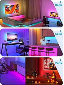 Bộ 1 đèn LED dây DIY USB, đèn LED dây thông minh dùng nguồn USB, 24 phím điều khiển DIY trang trí trong nhà cho nhà cửa, nhà bếp, phòng khách, ký túc xá, tiệc tùng, đèn nền TV, đèn LED tủ linh hoạt 3.28ft/9.84ft cho trang trí nhà cửa, Halloween, Giáng sinh - ánh sáng màu - Xem 4