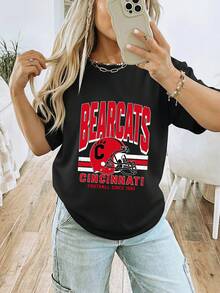 University Of Cincinnati Crewneck Sweatshirt, Vintage Cincinnati Shirt, Retro College Game Day Tee, Bearcats Fan Gift Unisex (2)-2 - Đen 1 - Xem 1
