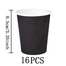 Black Rimmed Disposable Tableware Set, 7/9 Inch Party Plates, Disposable Paper Plates, Cups, Napkins, Suitable For Wedding, Engagement, Birthday, Wedding Party Supplies - Multicolor - View 7