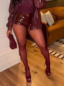 1双性感亮红色紧身连裤袜，适合办公室、日常穿着、情人节礼物、节日穿着 - 彩色 - 查看 18