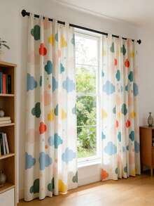 1 tấm rèm cửa chống nắng in hình đám mây hoạt hình cho phòng trẻ em, rèm voan mỏng thời trang và dễ thương, phù hợp trang trí phòng trẻ sơ sinh. - Nhiều màu - Xem 8