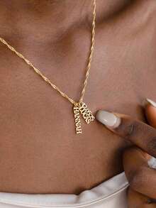 18K Gold Vertical Name Necklace, Family Name/Kids Name Necklace, Custom Multi Name Necklace, Personlized Family Gift, Mother's Day Gifts - Gold - View 2