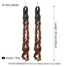 2件装 26英寸蓬松波浪形弹力钩编假发接发，预拉伸 150克/包 Yaki 卷曲编织假发，女士适用（2件/包） - 彩色 - 查看 14