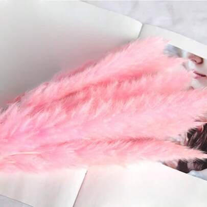 15pcs Natural Pink Pampas Grass Bouquet - Dried Fluffy Boho Wedding & Home Decor With Full Vase Fill, Low-Maintenance Flower Arrangement, Dried Flowers For Bedroom, Centerpiece (No Watering/Fertilizer) 15- Bouquet