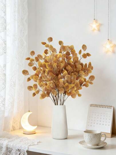 1PC Artificial Plants-Eucalyptus Leaves, Artificial Flowers, Home, Dining Room, Living Room, Outdoor Garden Decoration,The Art Of Inserting Flowers, Photography Props, Autumn, Spring, Vase, Flower Wall, Flower Wreath, Bridal Bouquet, Wedding Decoration, DIY Flower Wreath Materials, Birthday Party Decoration Materials, Home Decoration Accessories, Valentine's Day