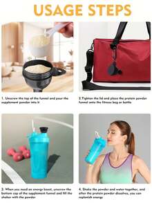 1 st proteinpulverbehållare att ta med, proteinpulverbehållare med tratt, fitnesspulverlåda minipulverlåda, minitratt med nyckelring och nyckelring, vattenflasktratt minitratt, utrustad med nyckelring och nyckelring, vattenflasktratt, med nyckelring och nyckelring för gym - Multifärgad - Visa 6
