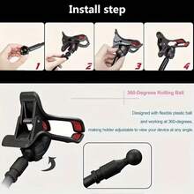 1 件全新加厚碳钢休闲手机支架，360° 可旋转手机支架，带灵活螺旋底座 - 智能手机的完美床边伴侣 - 黑色 - 查看 12