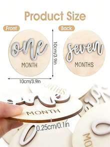 6张婴儿每月里程碑卡片，双面3D木质里程碑卡片，拍照道具，公告牌，1-12个月，摄影，新生儿纪念礼物，木质新生儿里程碑，适合新手父母和婴儿派对，送给准妈妈的礼物，欢迎新生儿的标牌 - 彩色 - 查看 6