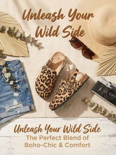Damen Leopard Muster Hausschuhe, modisch, minimalistisch, praktisch, multifunktional