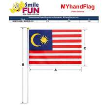 Bandera Malasia, MXMYA-000, 1Pza, Malasia, 14x21cm, Tela Poliéster, Asta Plástico. - Multicolor - Ver 4