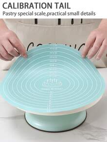 1 tấm lót nướng bánh bằng silicon, thảm nướng bánh, thảm silicon làm bánh, thảm silicon nướng bánh, có vạch chia độ dùng cho bàn xoay bánh, tấm lót nướng bánh chống dính chịu nhiệt. - Nhiều màu - Xem 10
