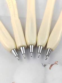 1支骨质圆珠笔，黑色墨水礼品笔，超逼真骨质圆珠笔文具，书写流畅ABS材质，学习办公用品，多种款式可选 - 多色 - 查看 6