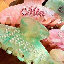 Custom Name Hair Claw Clips - Personalized Rhinestone Pearl Hair Clips Bridesmaid Proposal Gift Wedding Hair Accessory - Multicolor - View 6