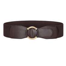 Cintura casual elastica larga 7,5 cm, colore unito, design minimalista, fibbia rotonda alla moda, decorazione di alta qualità per cappotti, cintura in vita elegante e stirabile in stile coreano, la versione larga affina la vita istantaneamente - Multicolore - Visualizzare 18