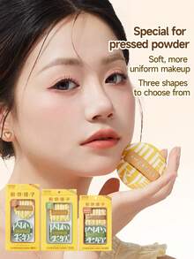 Amortals 1,5 mm Spugnetta per trucco rotonda con superficie floccata, adatta per applicare cipria, blush, illuminante, ideale per principianti, make-up artist, regali, appuntamenti, matrimoni, Natale, Ognissanti, Ringraziamento, laurea, compleanni, stile Y2K, spiaggia, viaggi, campeggio, eventi scolastici, cosplay e altro ancora - Giallo - Visualizzare 2